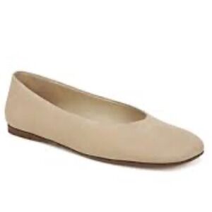 Vince Womens Leah Square Toe Leather Ballet Flats Beige Nude 6 US EUR 36